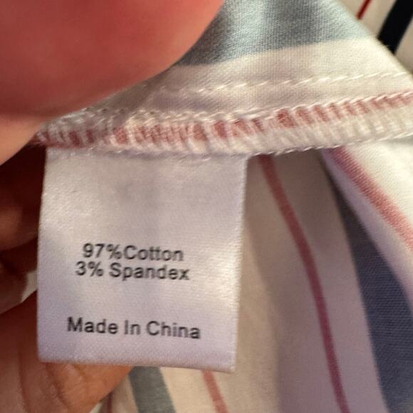 Tuckernuck Shirt Dress White Striped Collared Pocket Pullover Sleeveless Sz XL - Picture 4 of 7